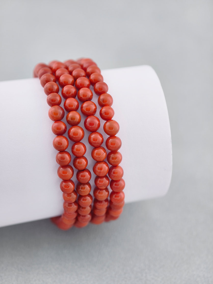 Natural South Red Agate Multi-Circle Bracelet