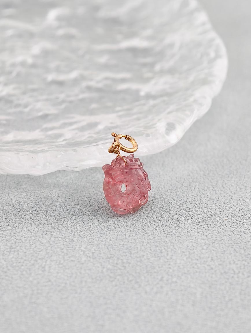 Natural Tourmaline Lucky Dragon Fish DIY Accessory