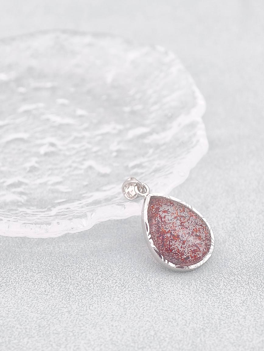 Natural Red Super Seven Sterling Silver Pendant