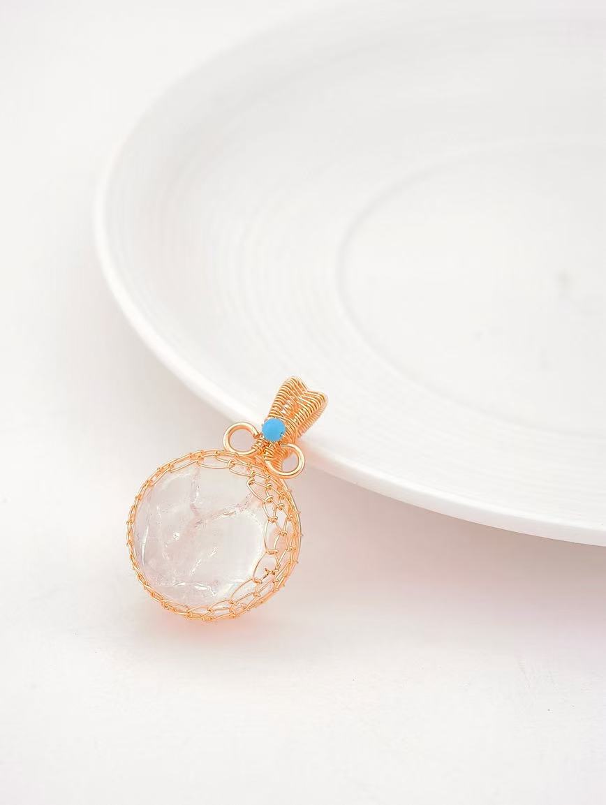 Natural Clear Quartz Ball Pendant