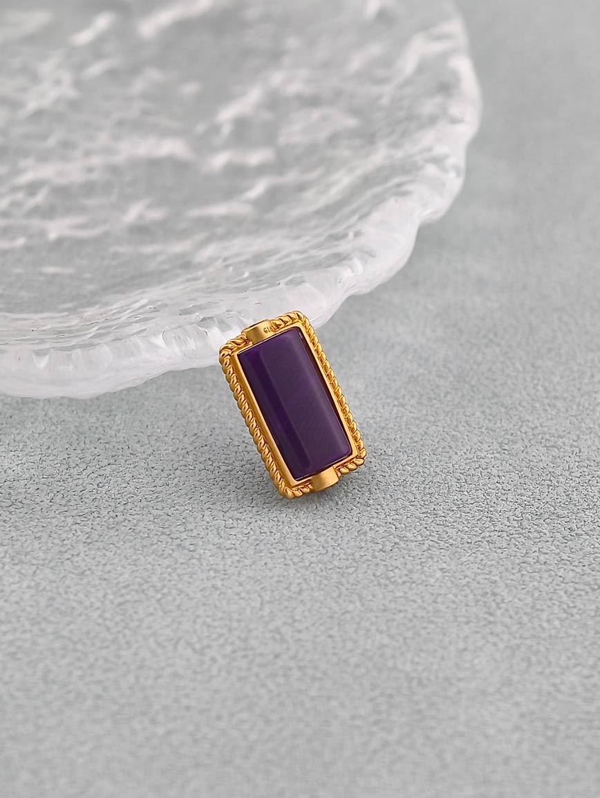 18K Gold Inlaid Mysterious Purple Sugilite DIY Accessory