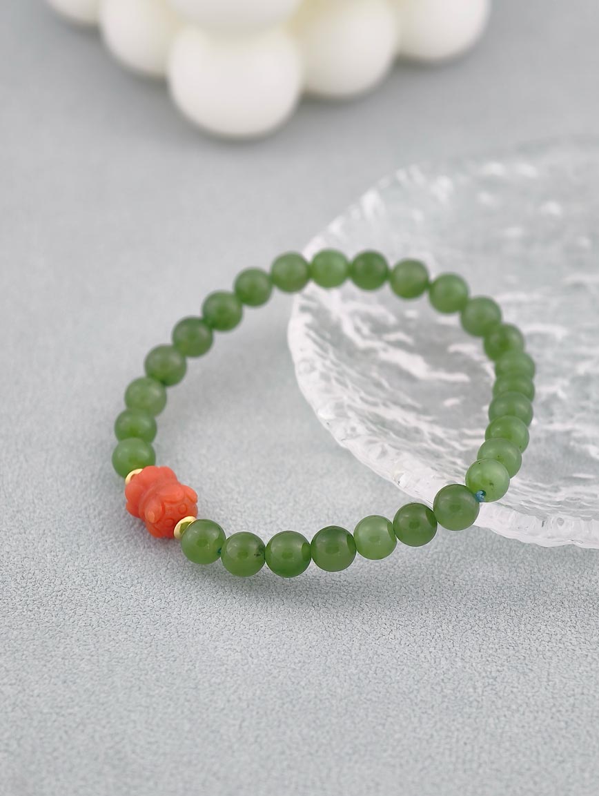 Natural Jasper and South Red Agate Simple Style Bracelet