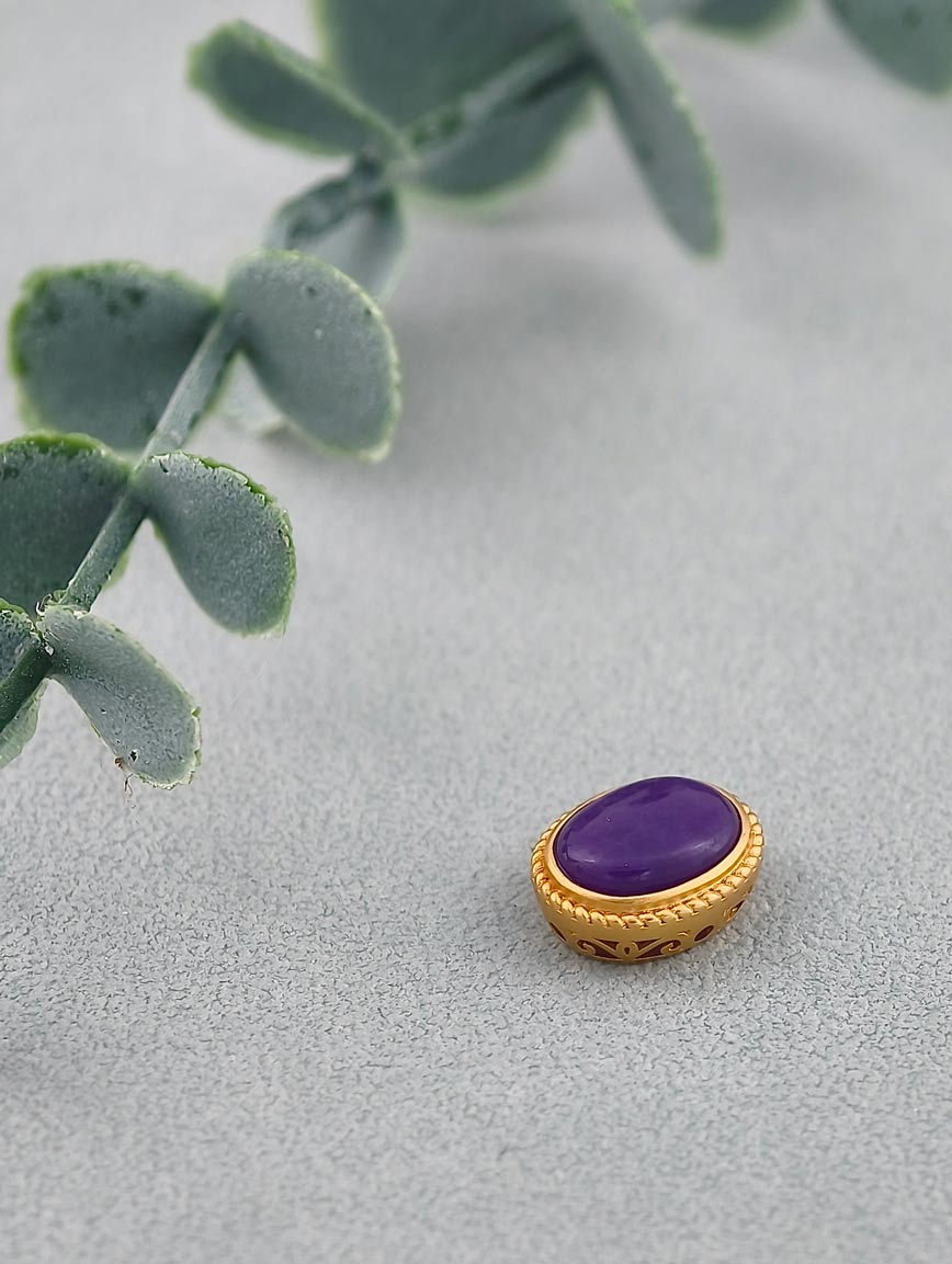 18K Gold Natural Sugilite Simple Style DIY Accessory