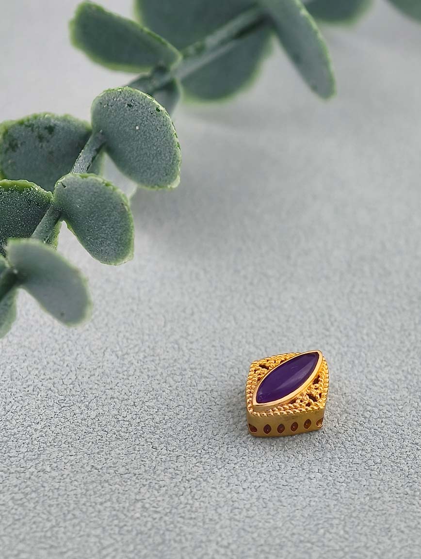 18K Gold Natural Sugilite Exquisite Style DIY Accessory