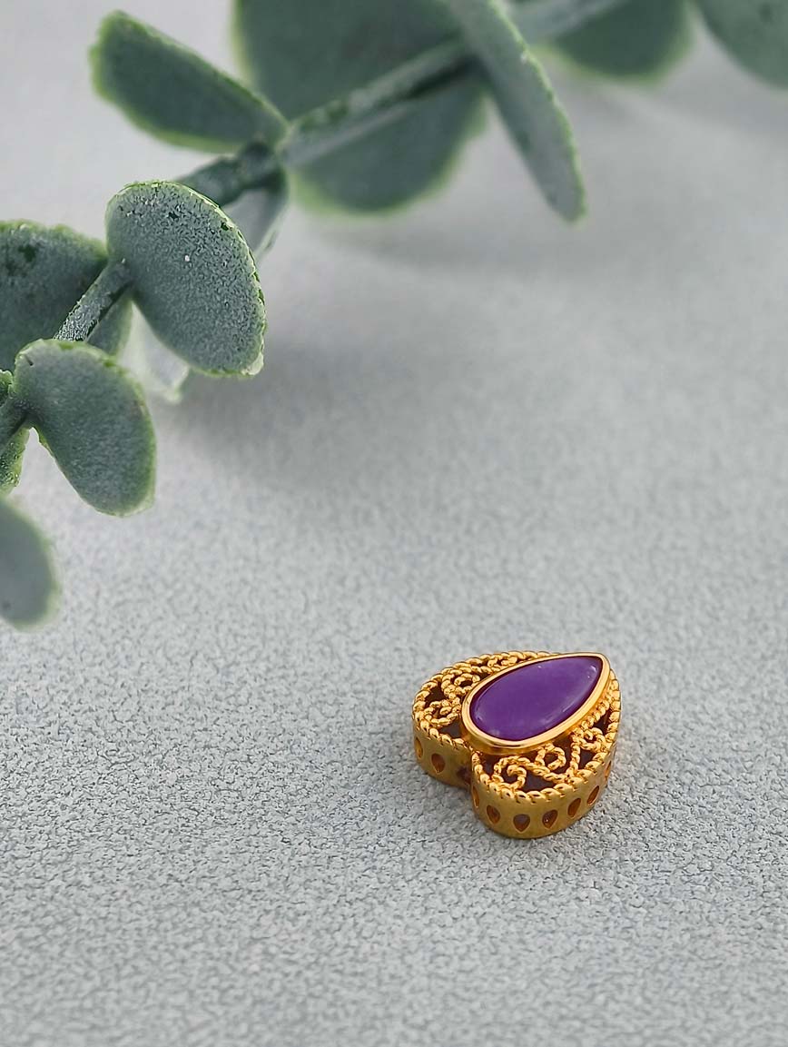 Heart Shaped 18K Gold Natural Sugilite DIY Accessory