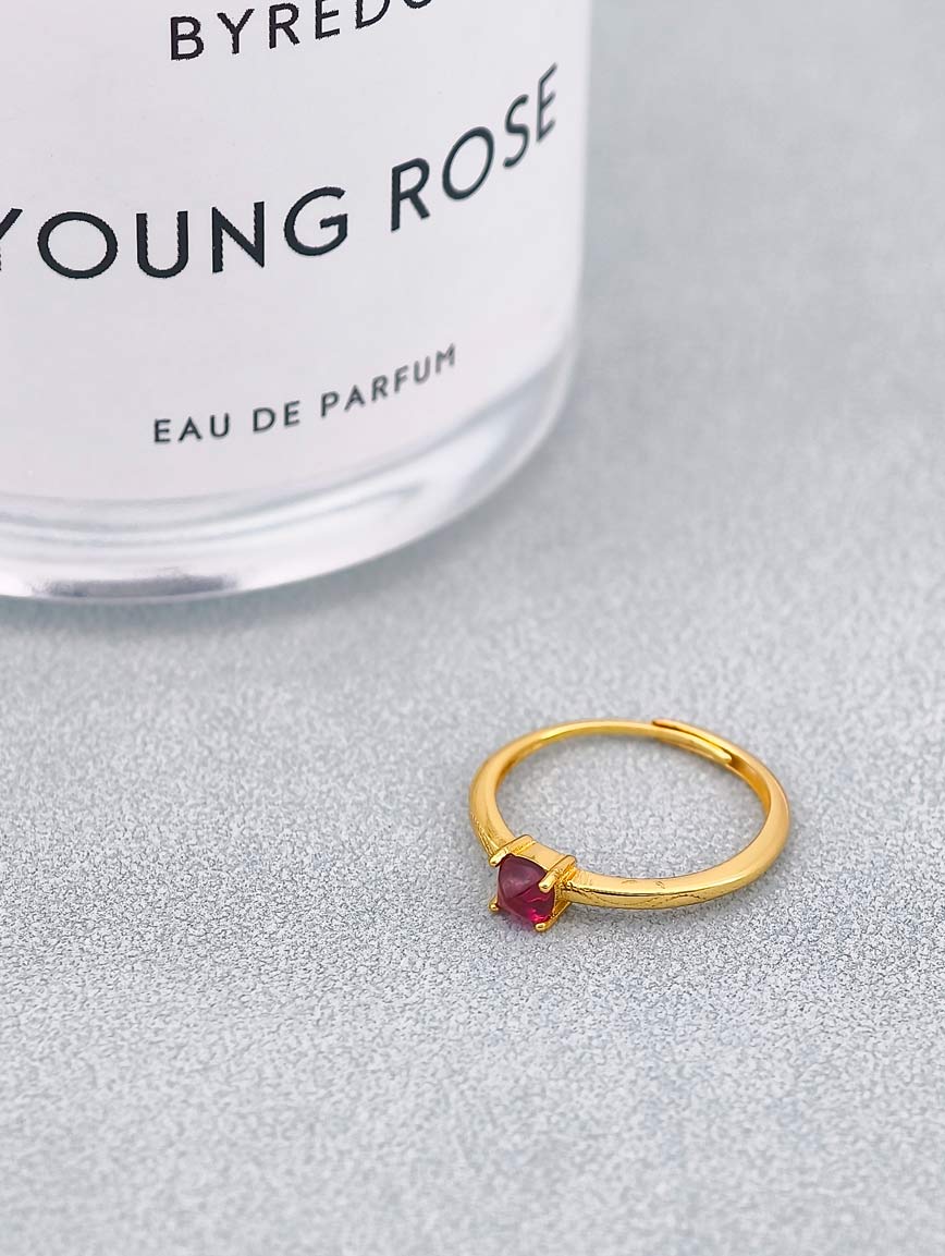 Natural Red Tourmaline Ring
