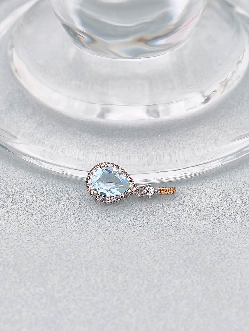 Blue Topaz Drop Sterling Silver Pendant