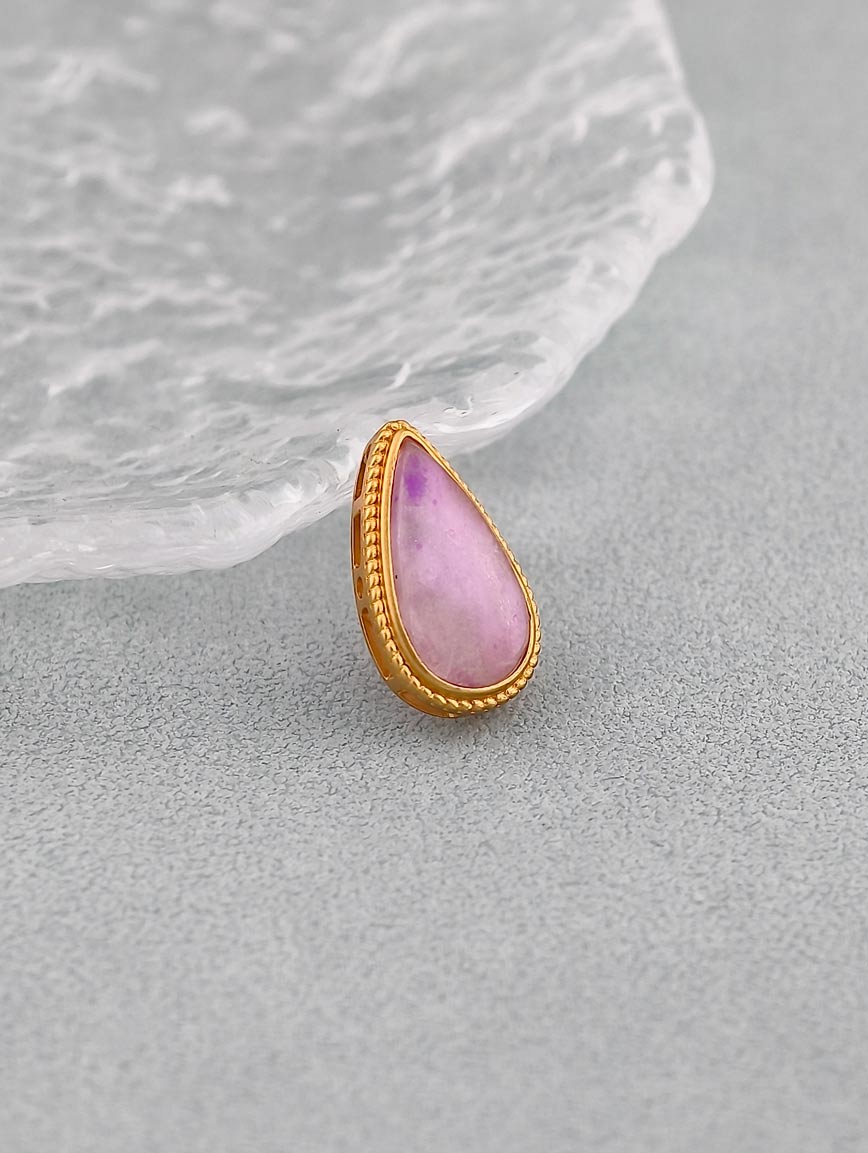 18K Gold Inlaid Water Drop Shaped Sugilite DIY Accessory