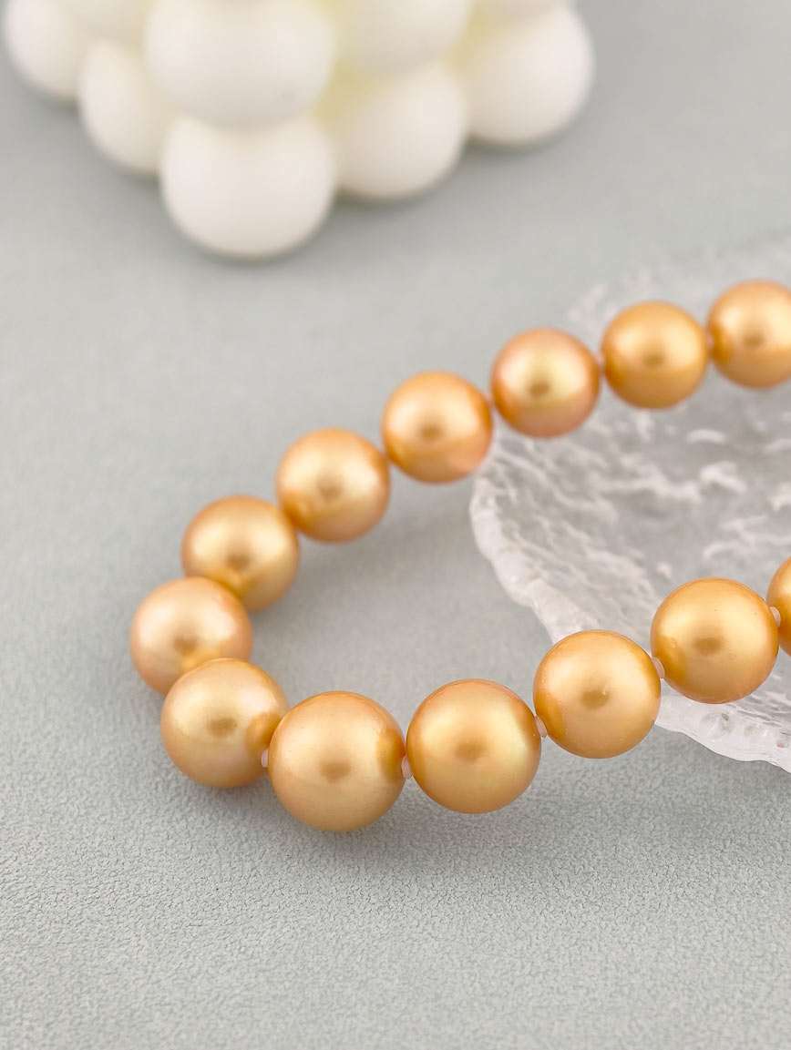 Natural South Sea Golden Pearl Necklace