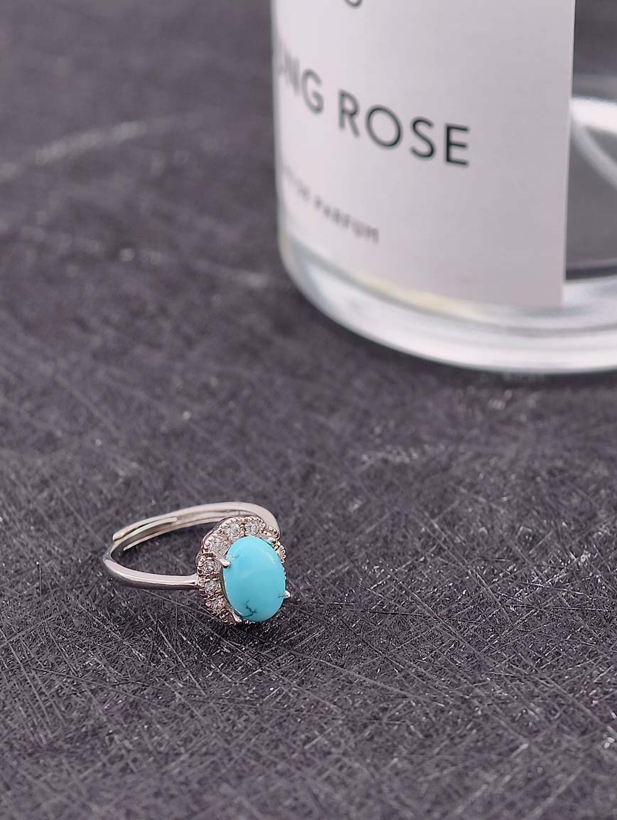 Sterling Silver Gold Plated Natural Turquoise Ring