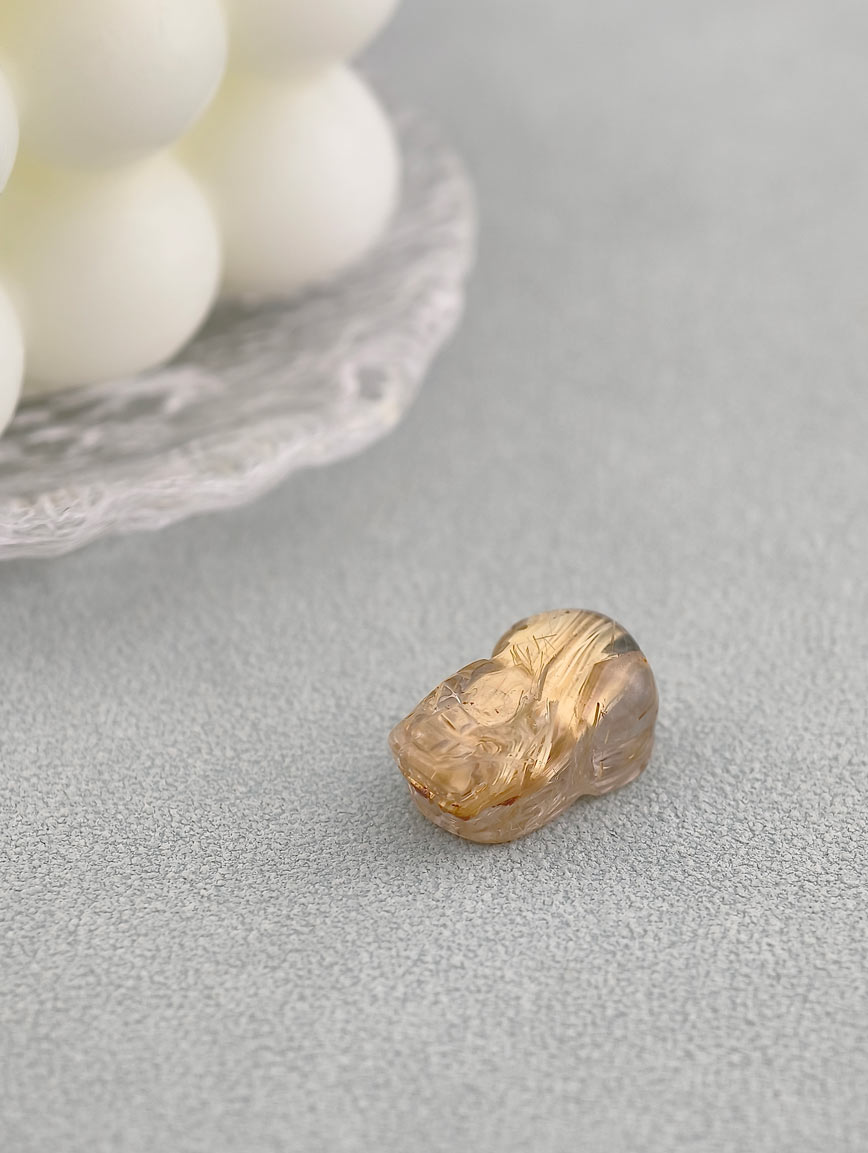 Natural Titanium Rutilated Quartz Pi Xiu DIY Accessory