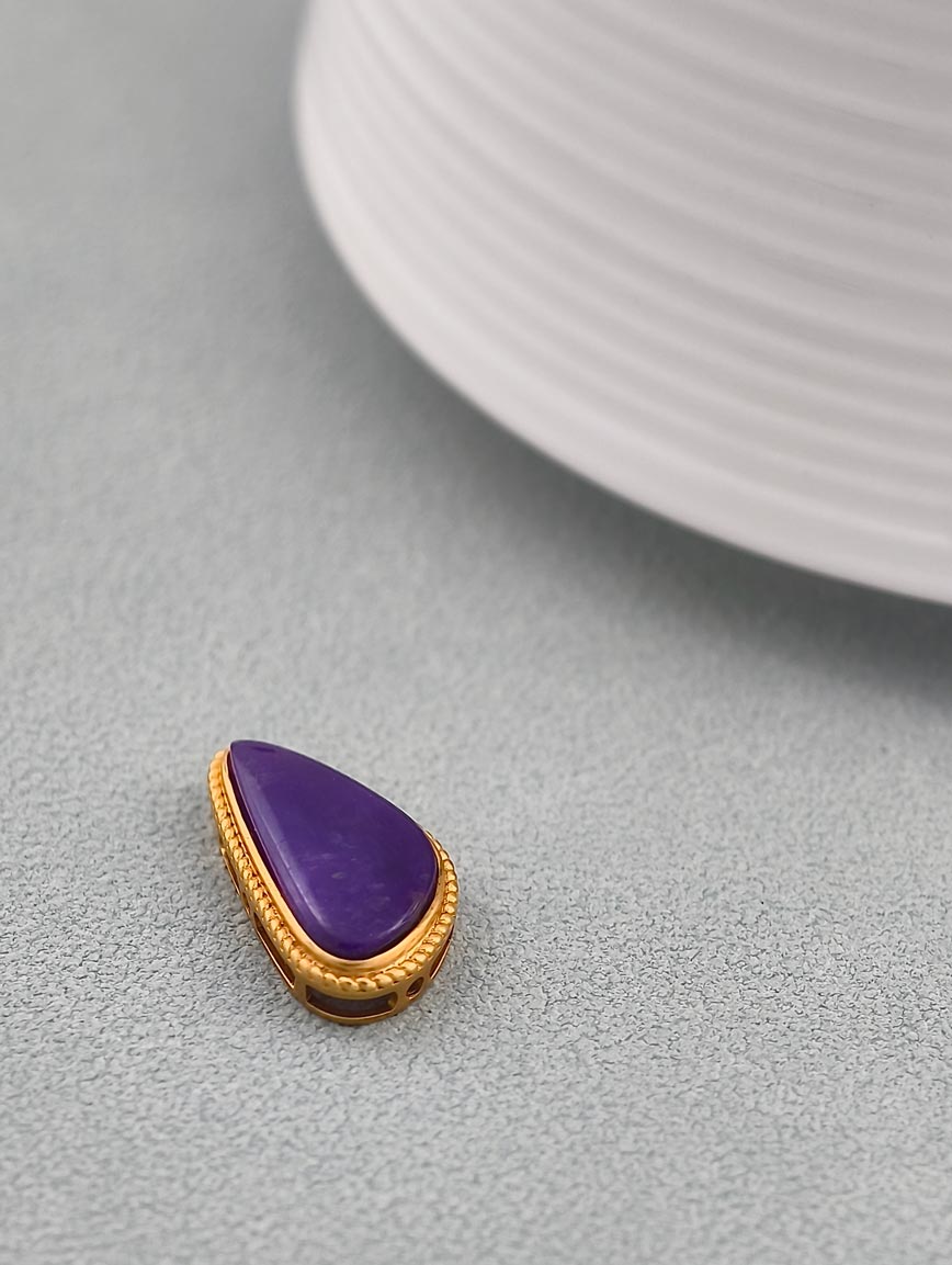 18K Gold Inlaid Sugilite Simple Style DIY Accessory