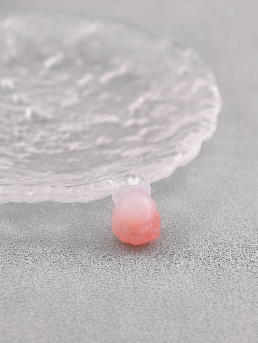 Natural Graduated Alxa Agate Nine-Tailed Fox DIY Accessory