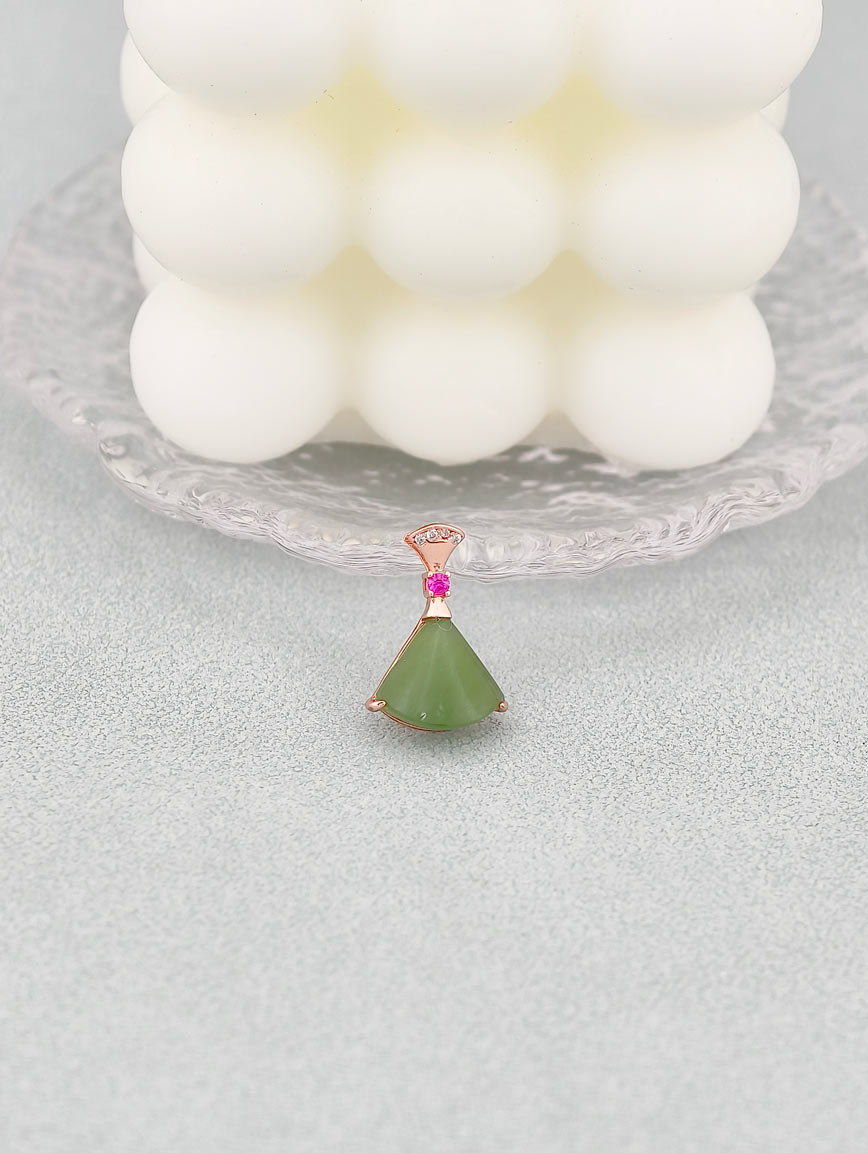 Natural Fan-shaped Jasper Pendant