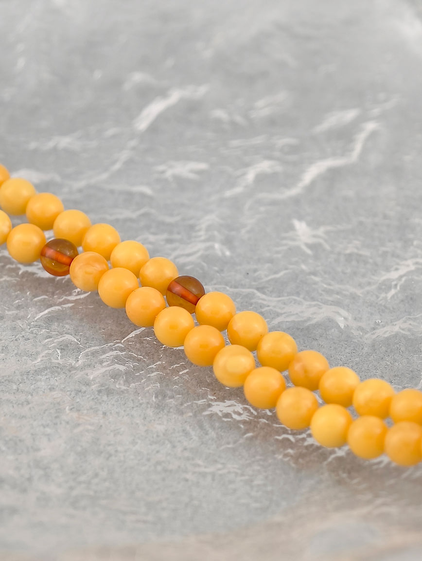 Natural Beeswax and Amber Multi-Circle Bracelet