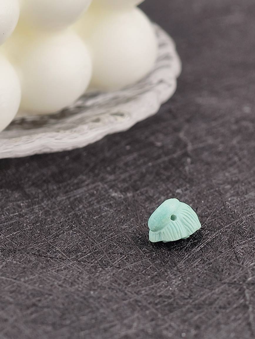 Natural Turquoise Lotus Pod Carving Key DIY Accessory