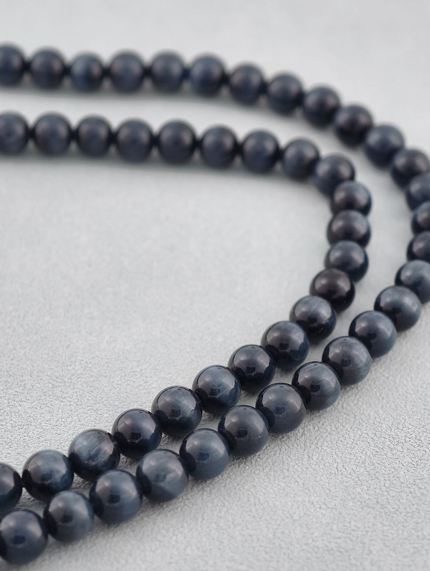 Natural Aquamarine with Premium Hawk's Eye and South Red Agate Necklace