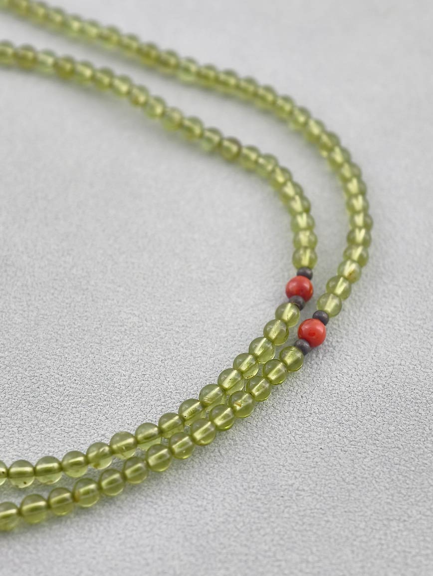 Sugilite Rose with South Red Agate and Peridot Necklace