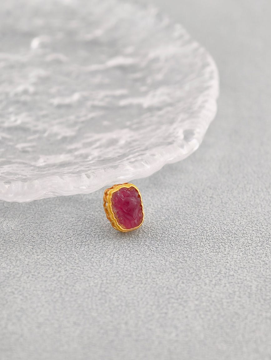 Natural Tourmaline Nine-Tailed Fox Spacer Bead DIY Accessory