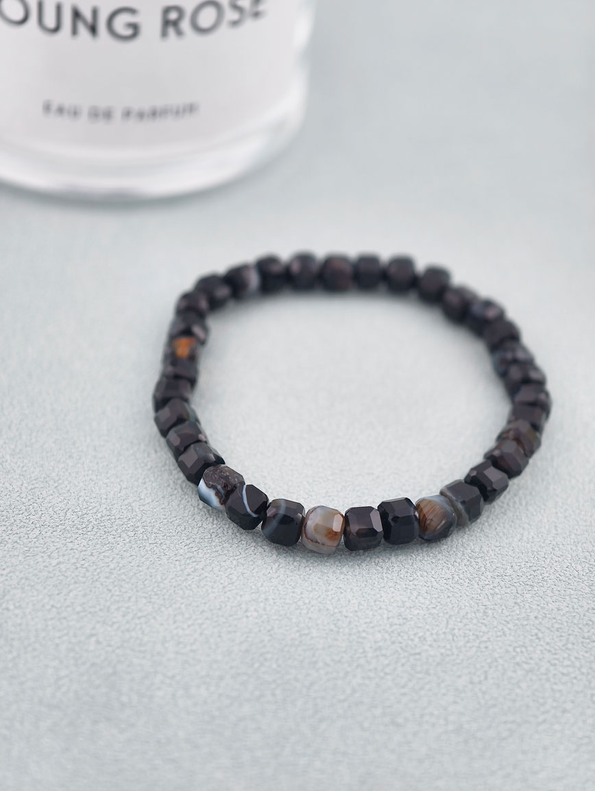 Natural Black Agate Bracelet