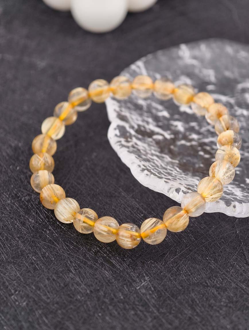 Natural Brazilian Rutilated Quartz Bracelet