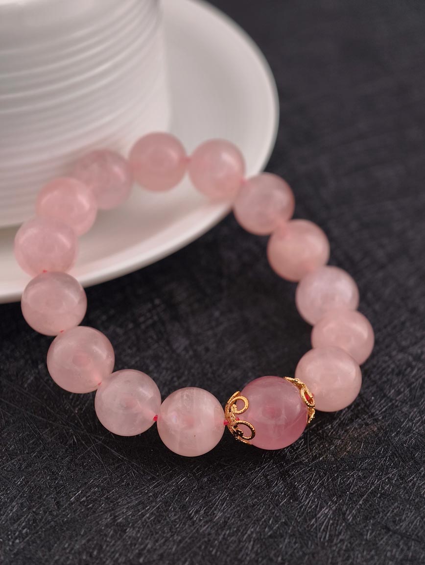 Natural Rose Quartz Simple Style Bracelet