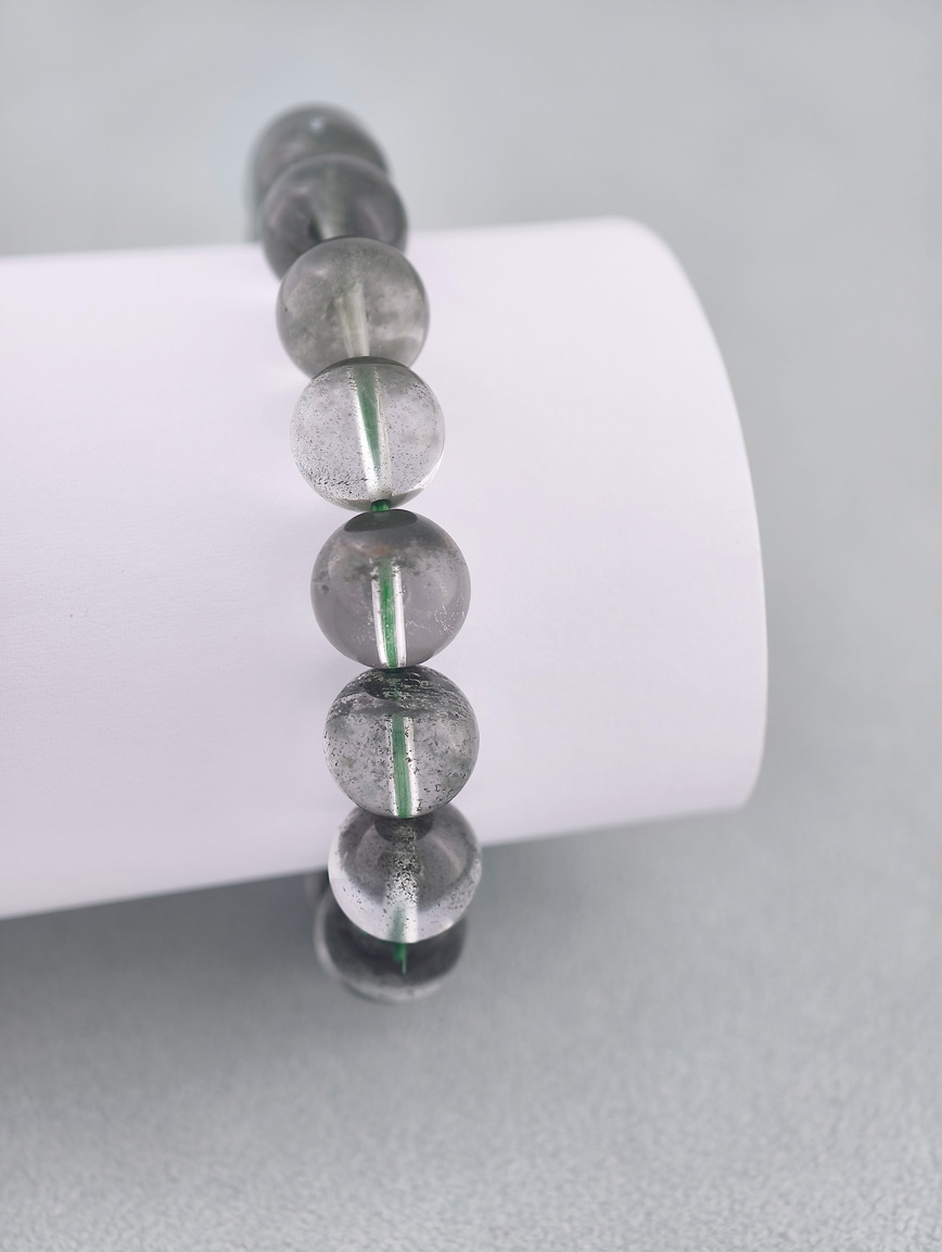 Brazilian Natural Green Phantom Treasure Basin Bracelet