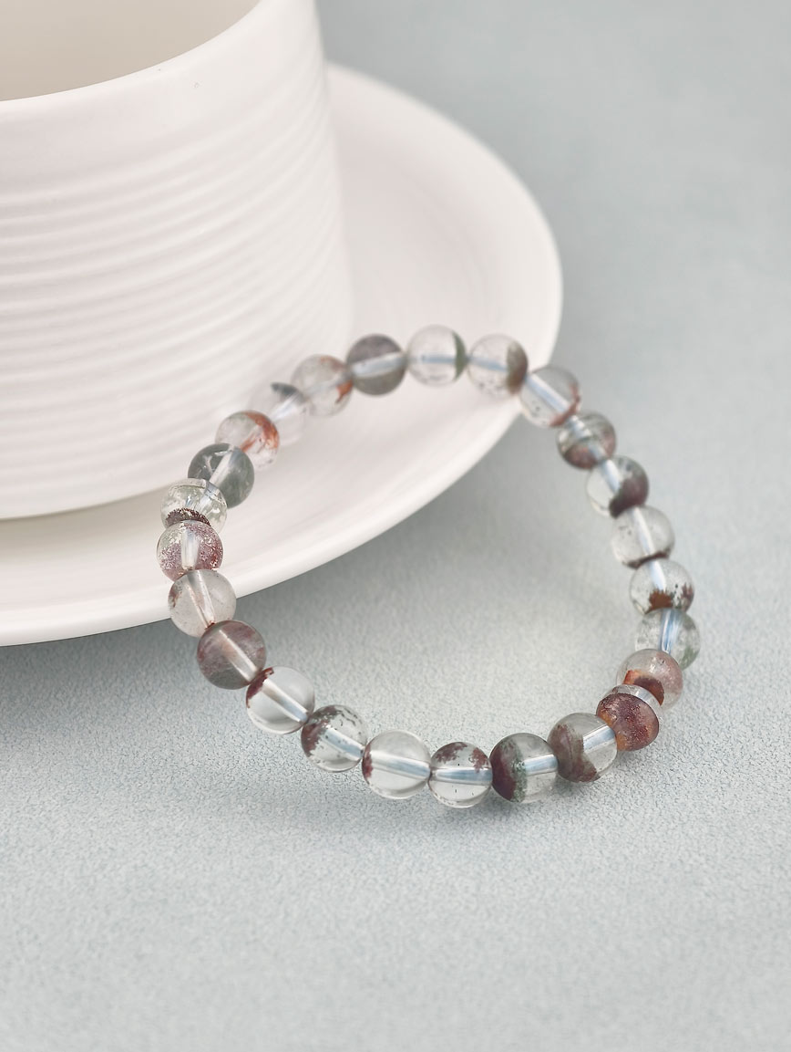 Natural Red and Green Phantom Bracelet