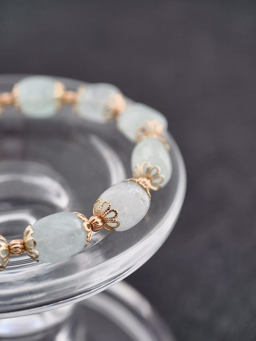 Natural Aquamarine Delicate Style Bracelet