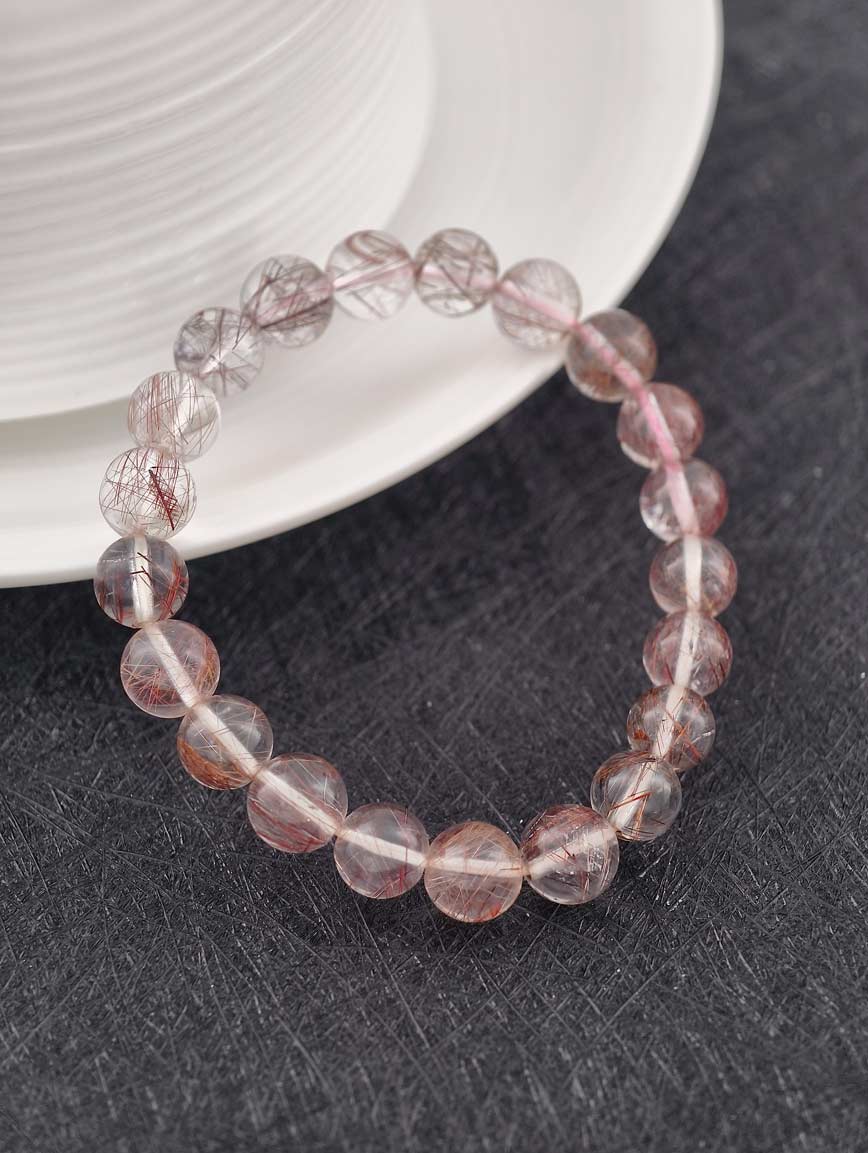Natural Copper Rutilated Quartz Energy Bracelet