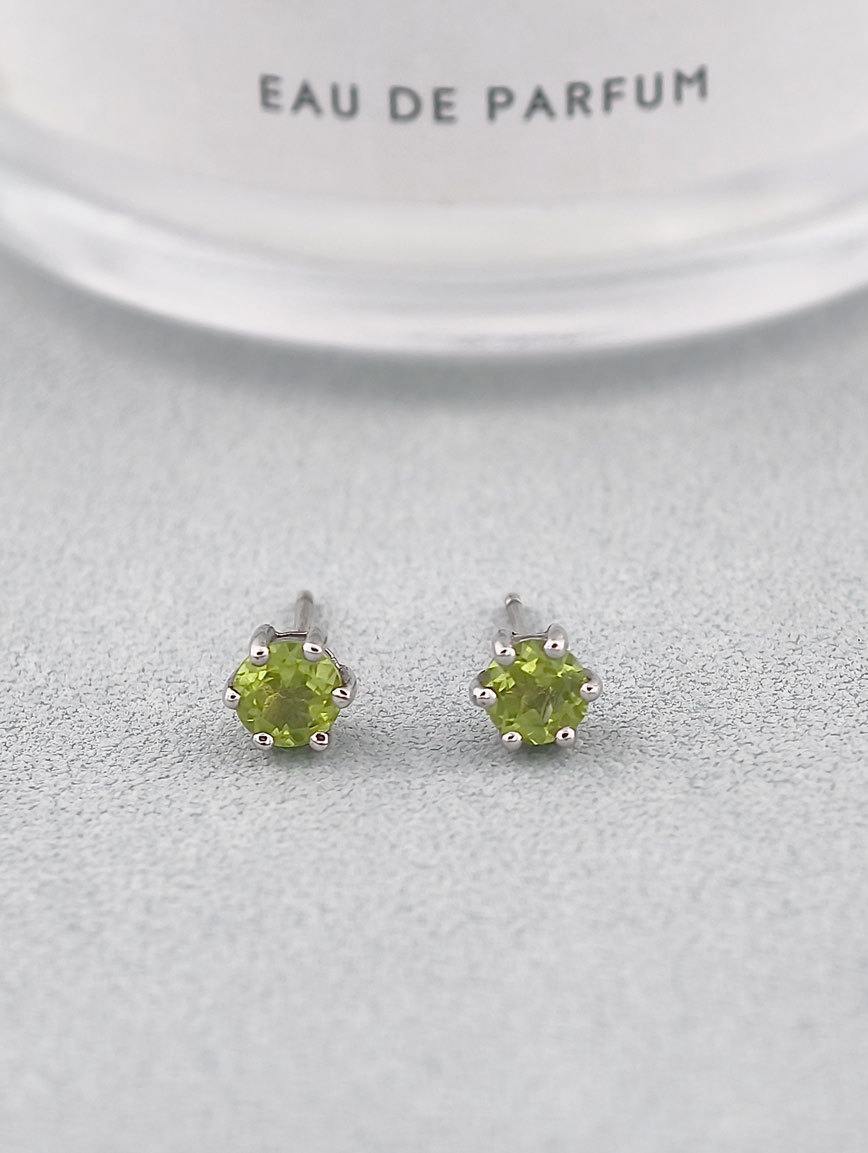 Natural Peridot Sterling Silver Earrings