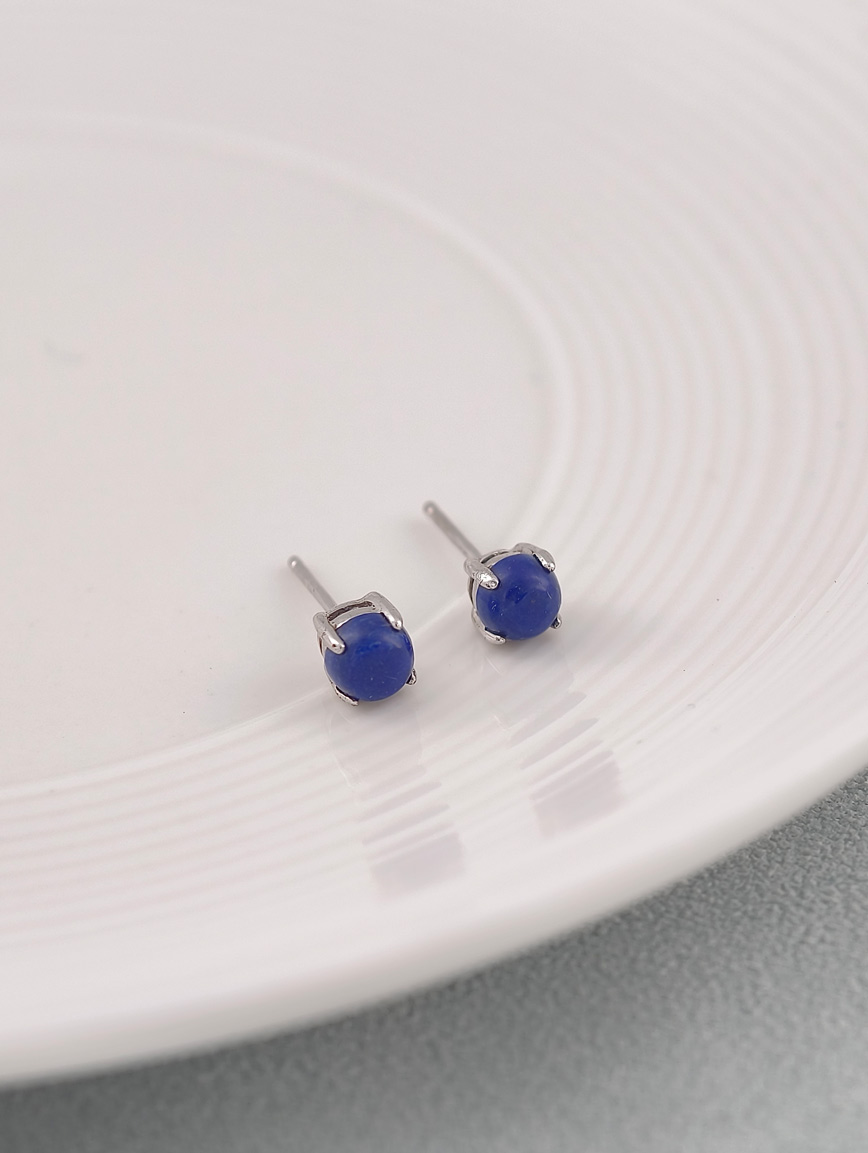 Natural Lapis Lazuli Sterling Silver Earrings
