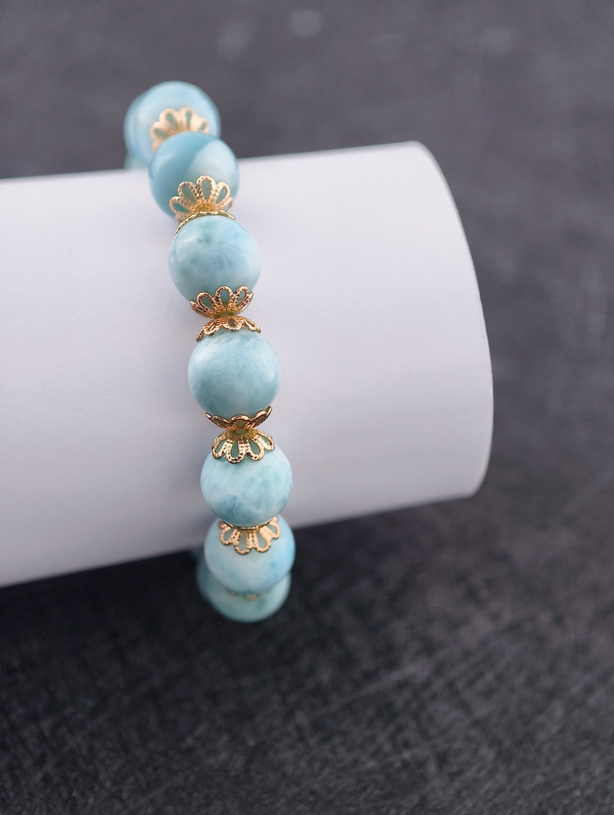 Natural Larimar Delicate Style Bracelet