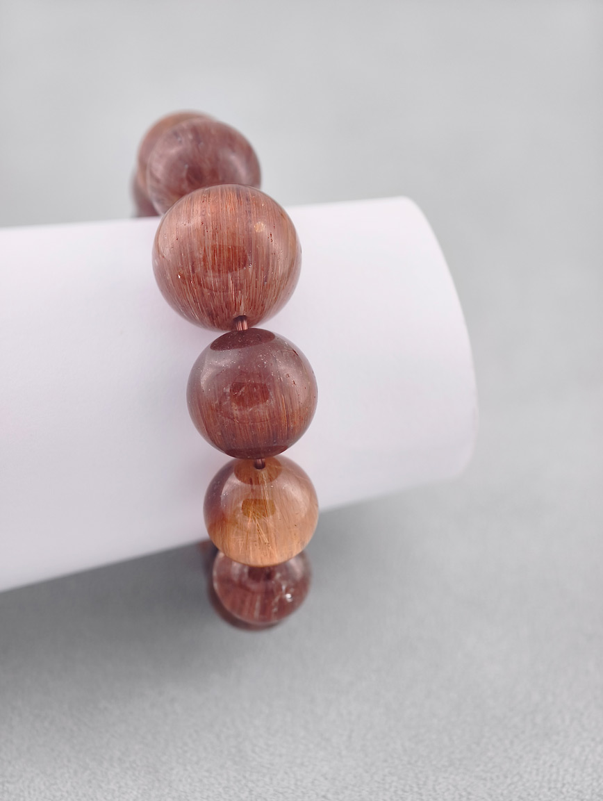 Collectible Gradient Copper Rutilated Quartz Bracelet