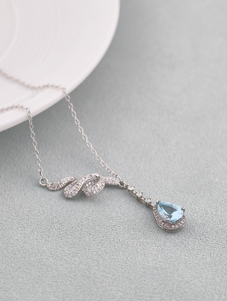 Natural Topaz Sterling Silver Gold Plated Necklace