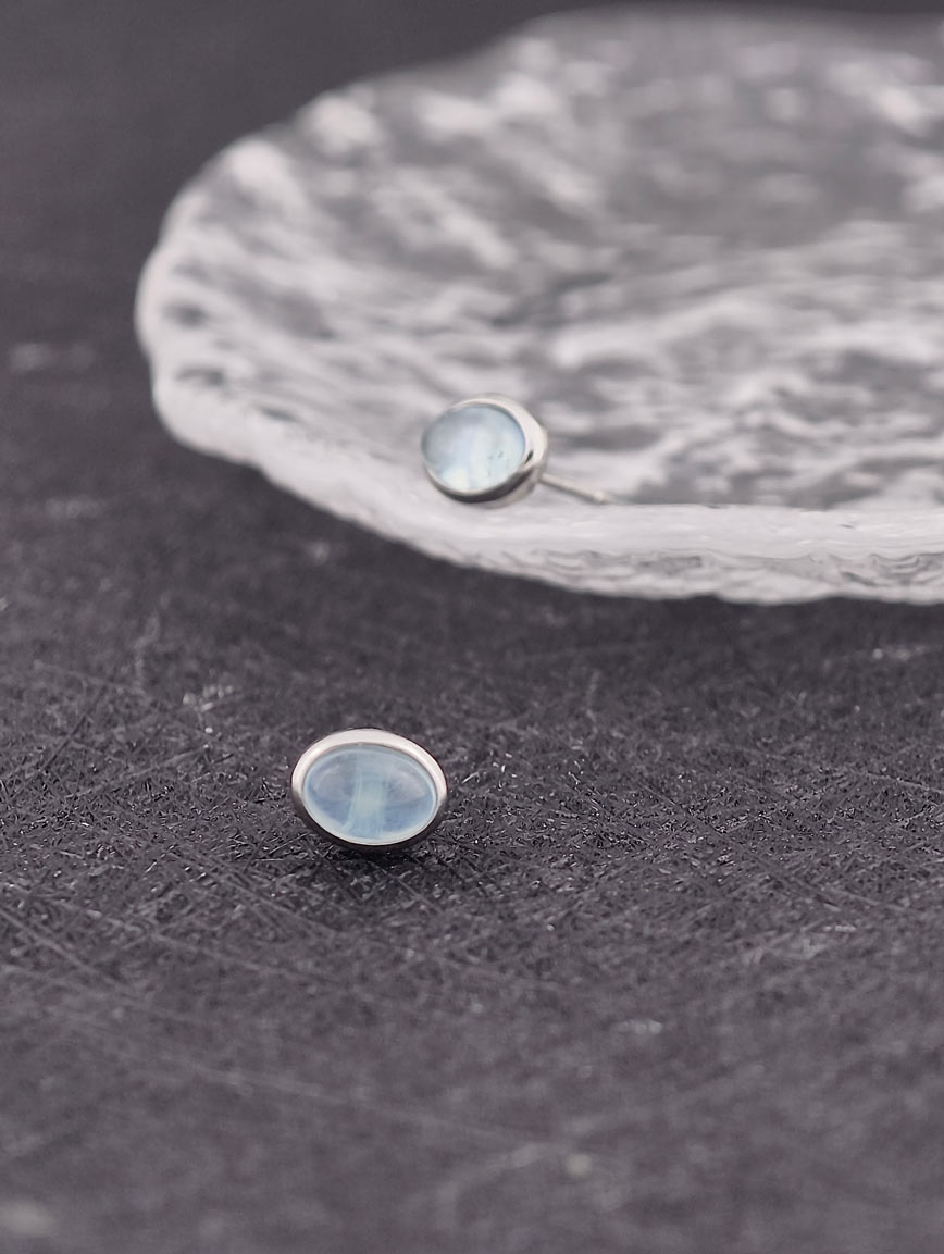 Natural Aquamarine Sterling Silver Earrings