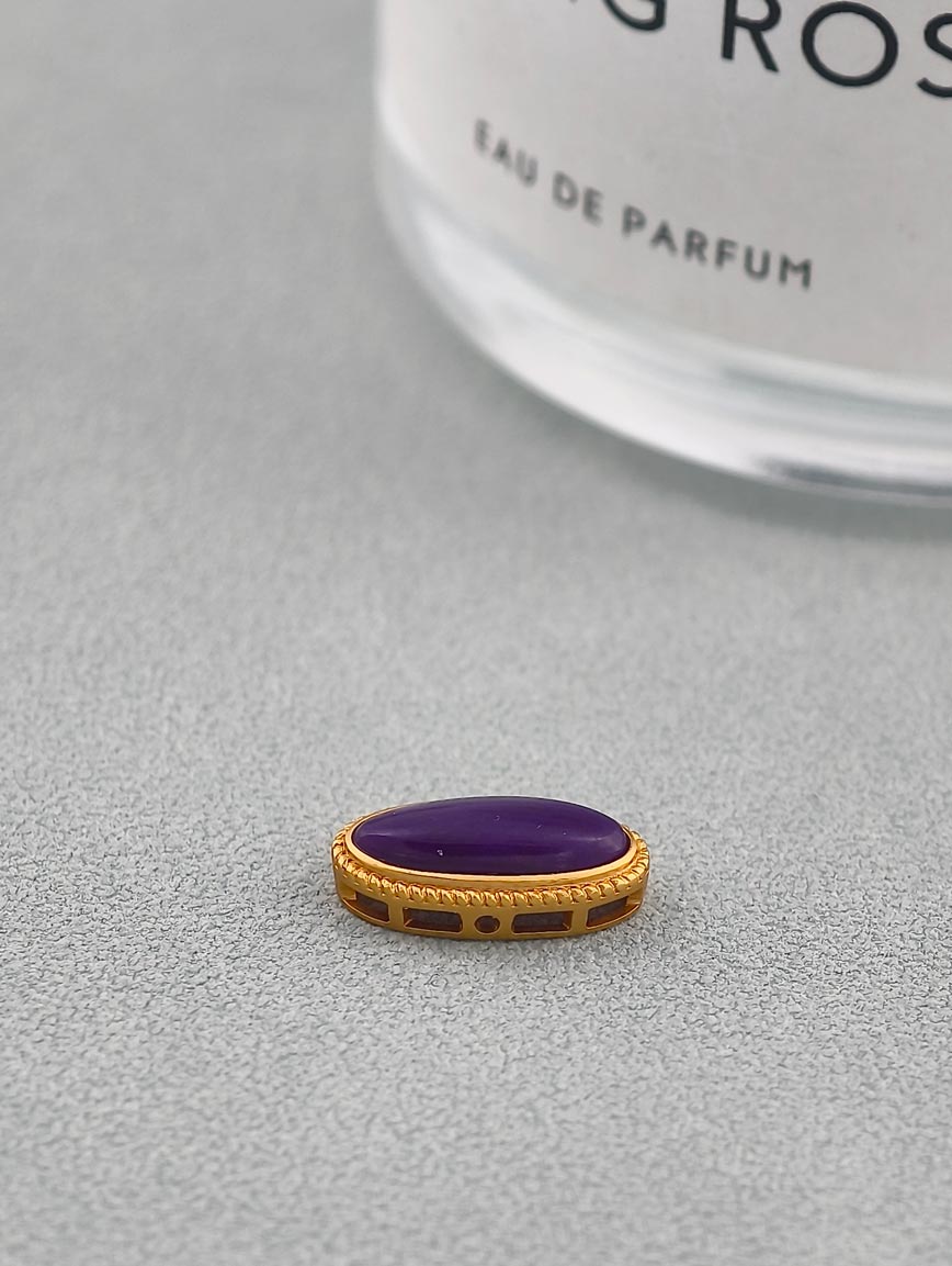 18K Gold Inlaid Oval Sugilite DIY Accessory