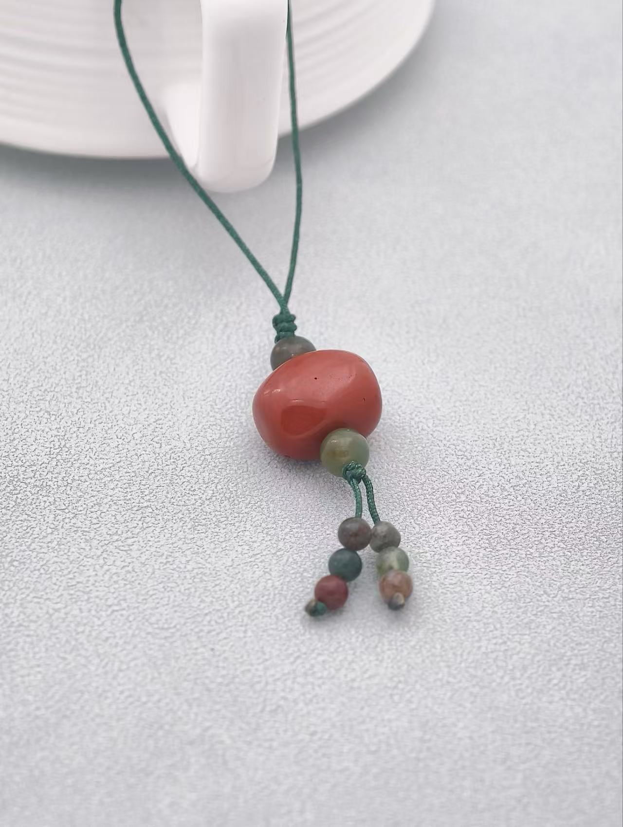 Natural South Red Agate Bag and Phone Charm