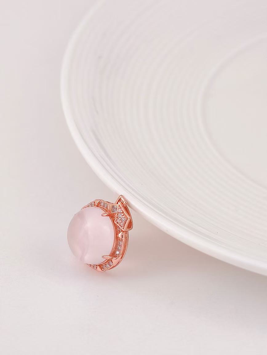 Natural Rose Quartz Sterling Silver Pendant