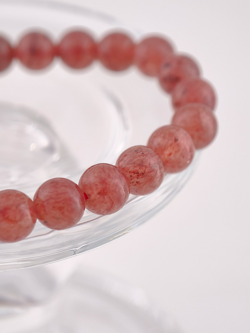 Natural Strawberry Quartz Simple Style Bracelet