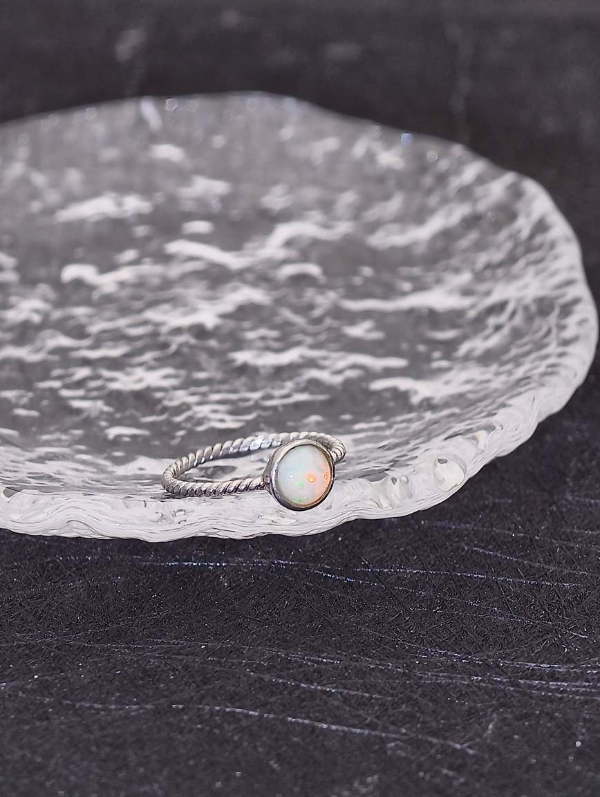 Natural Opal Simple Ring