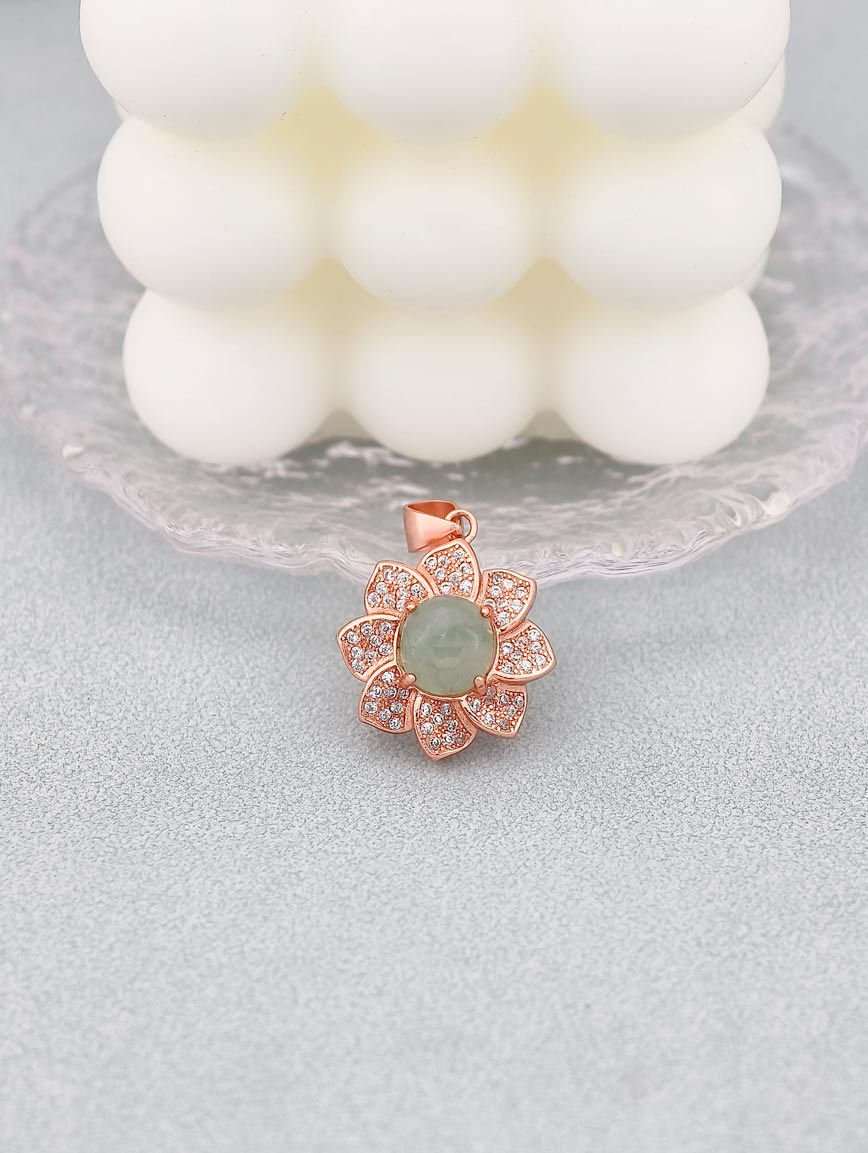 Elegant and Romantic Floral Jadeite Pendant