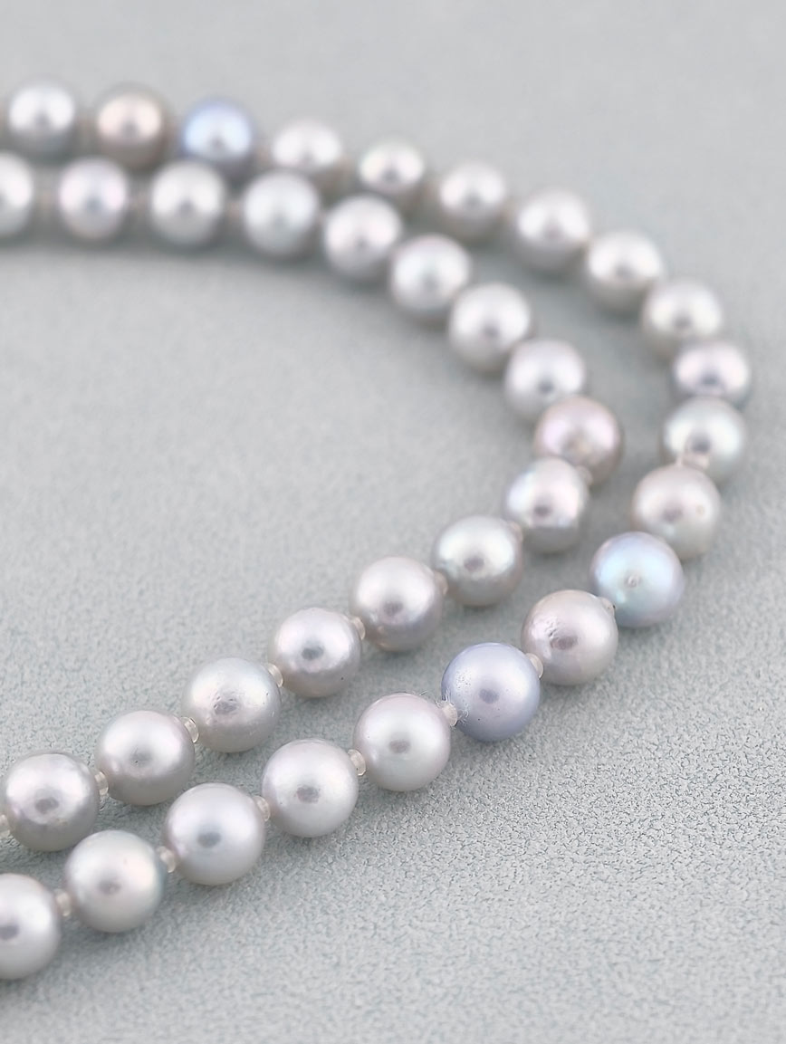 Gray Akoya Seawater Pearl Necklace