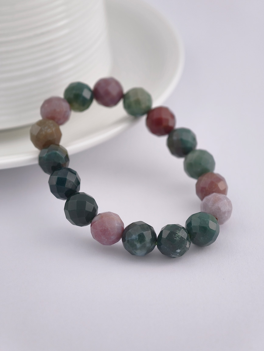 Natural Water Grass Agate Simple Style Bracelet