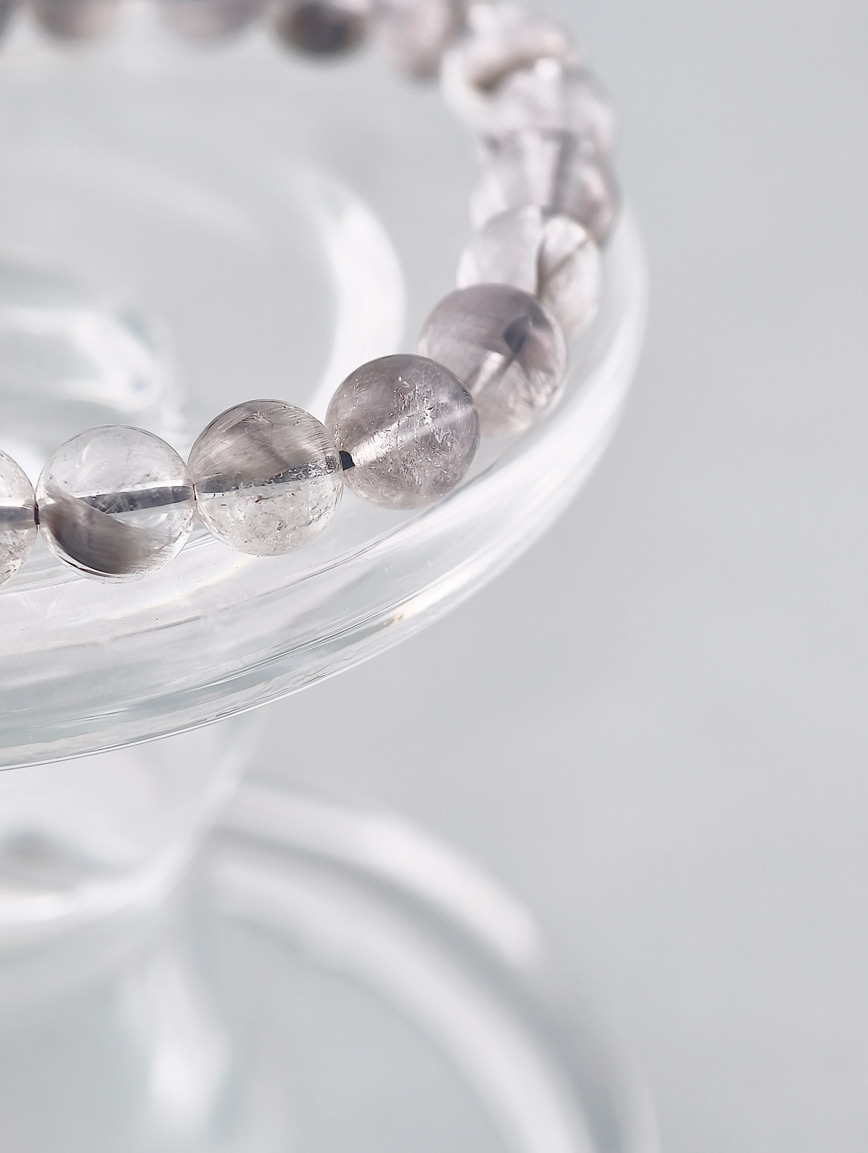 Natural Silver Rutilated Quartz Bracelet