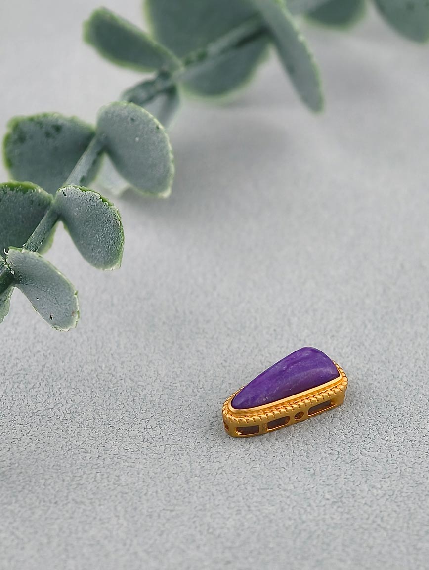 18K Gold Inlaid Natural Sugilite DIY Accessory