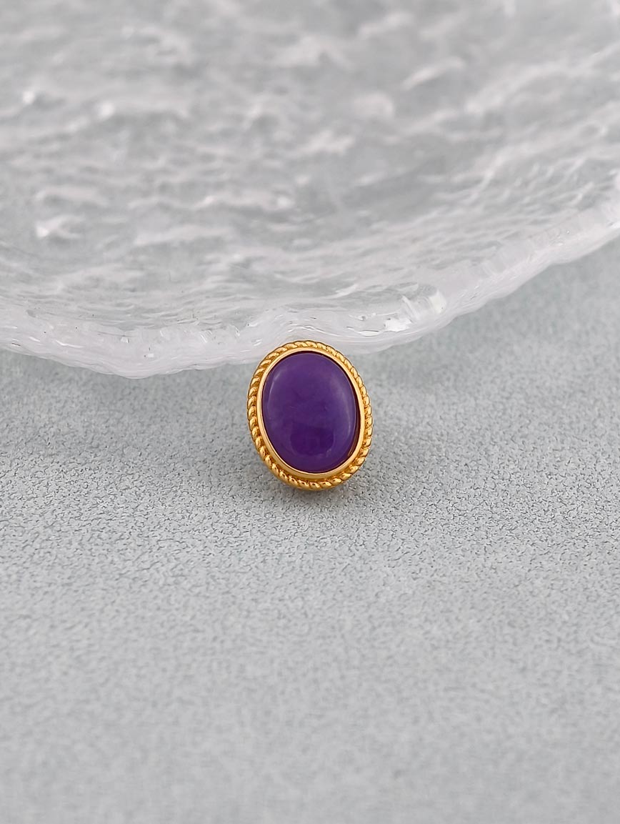 18K Gold Natural Sugilite Simple Style DIY Accessory