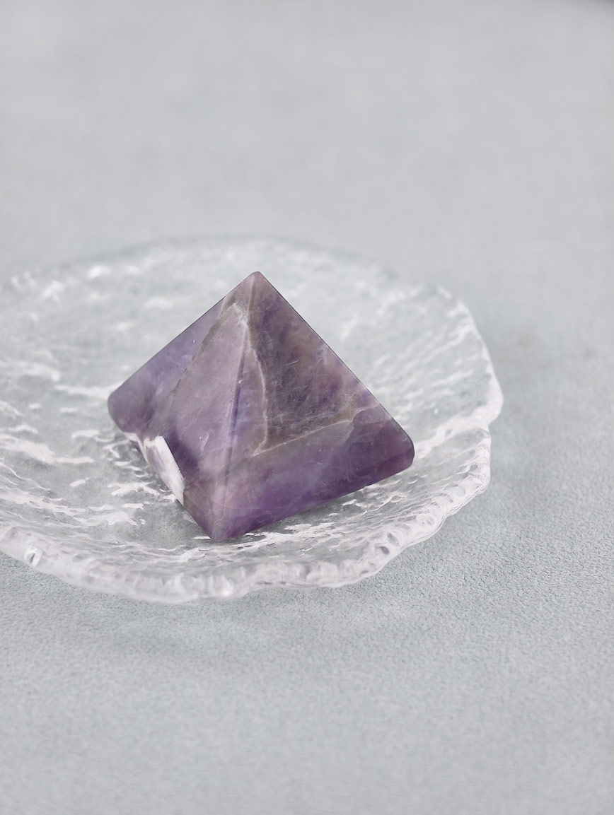 Natural Amethyst Pyramid Ornament
