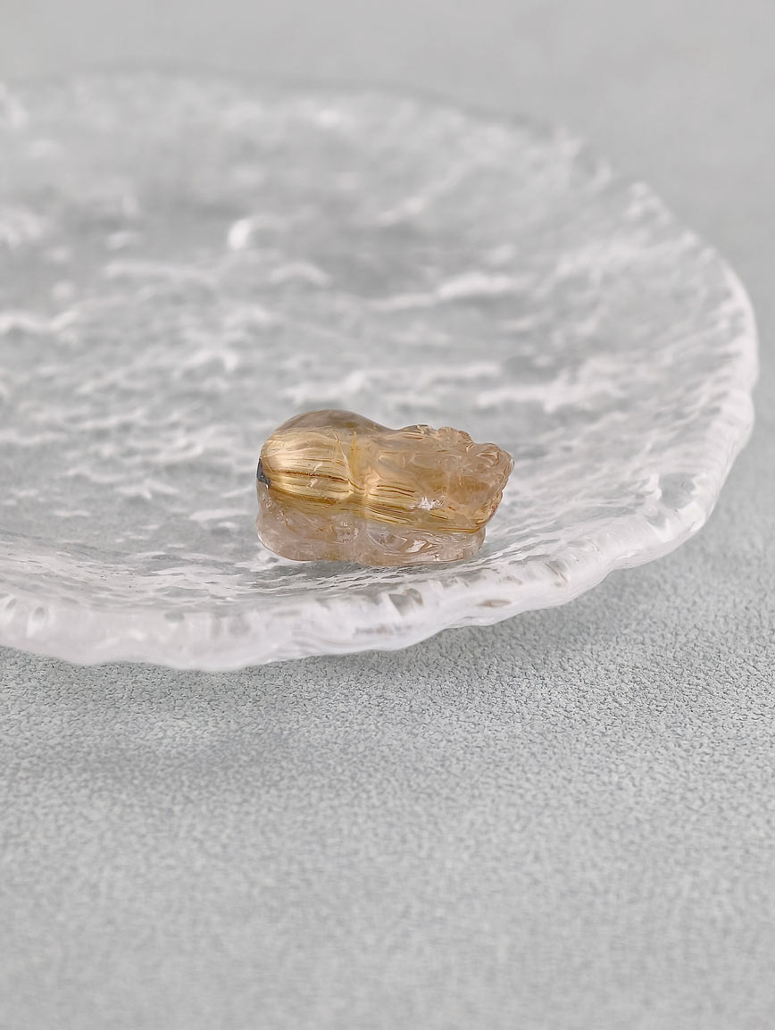 Natural Titanium Rutilated Quartz Pi Xiu DIY Accessory