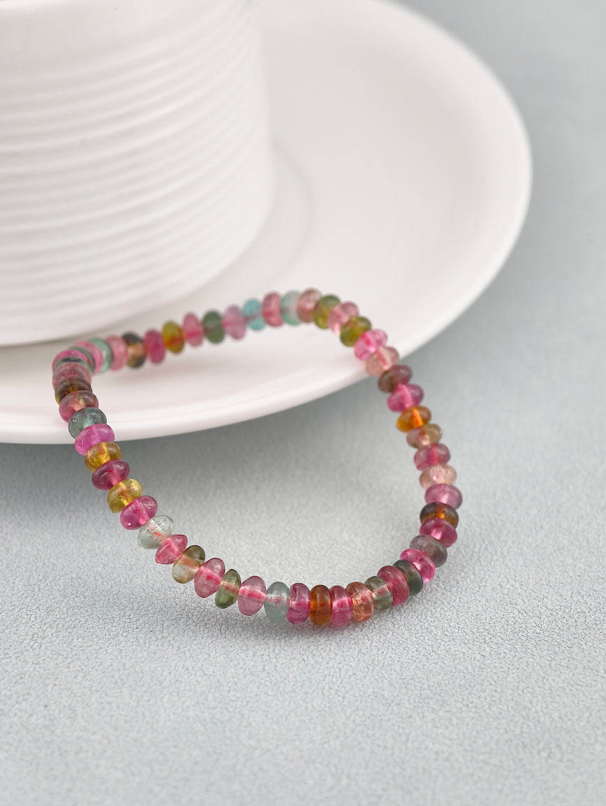 Natural Abacus Bead Tourmaline Bracelet